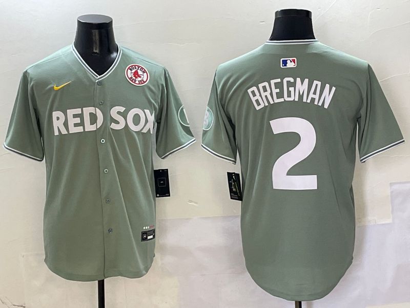 Men Boston Red Sox #2 Bregman Green Joint Name Game Nike 2025 MLB Jersey style 7